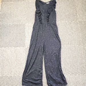 H&M Black Glitter Ruffle Jumpsuit